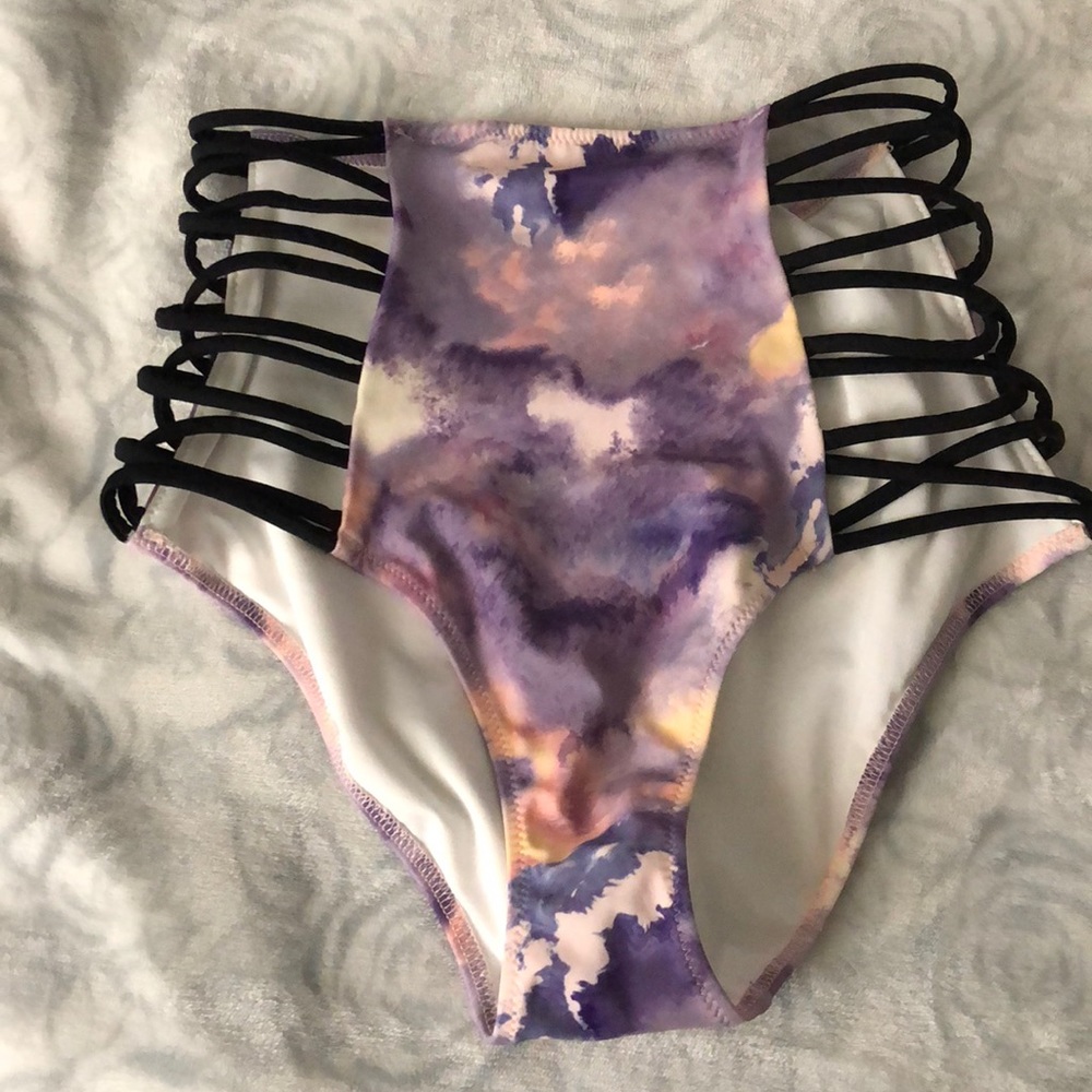 Pink high waisted Bikini bottoms